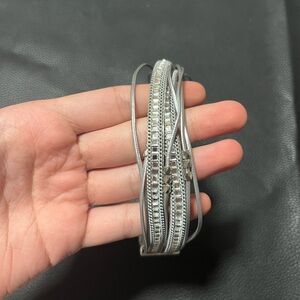silver multi layer bracelet